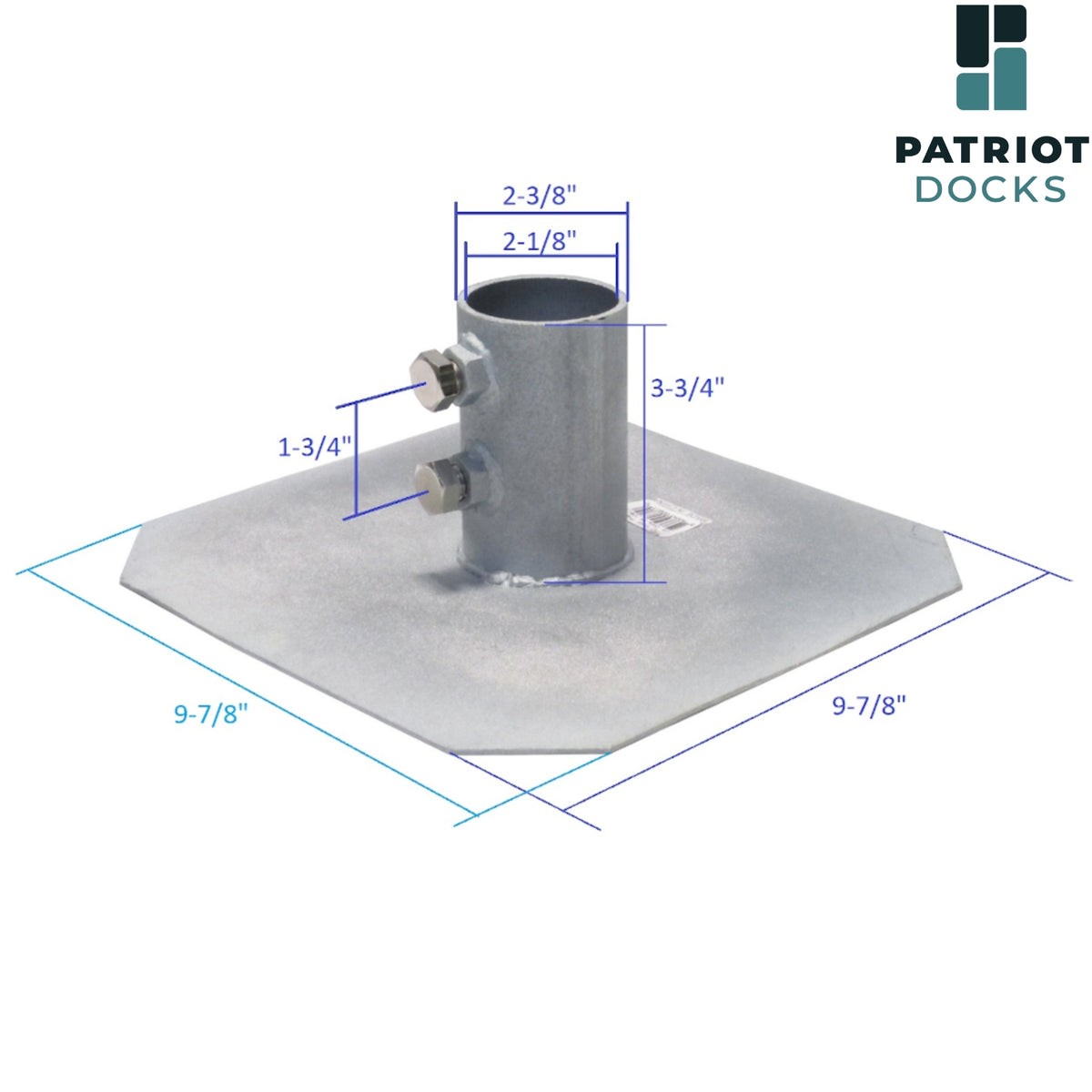 Dock Post Base Pad | Add a Galvanized Foot Plate to your Dock – Patriot ...